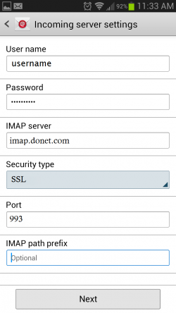 android incoming_imap